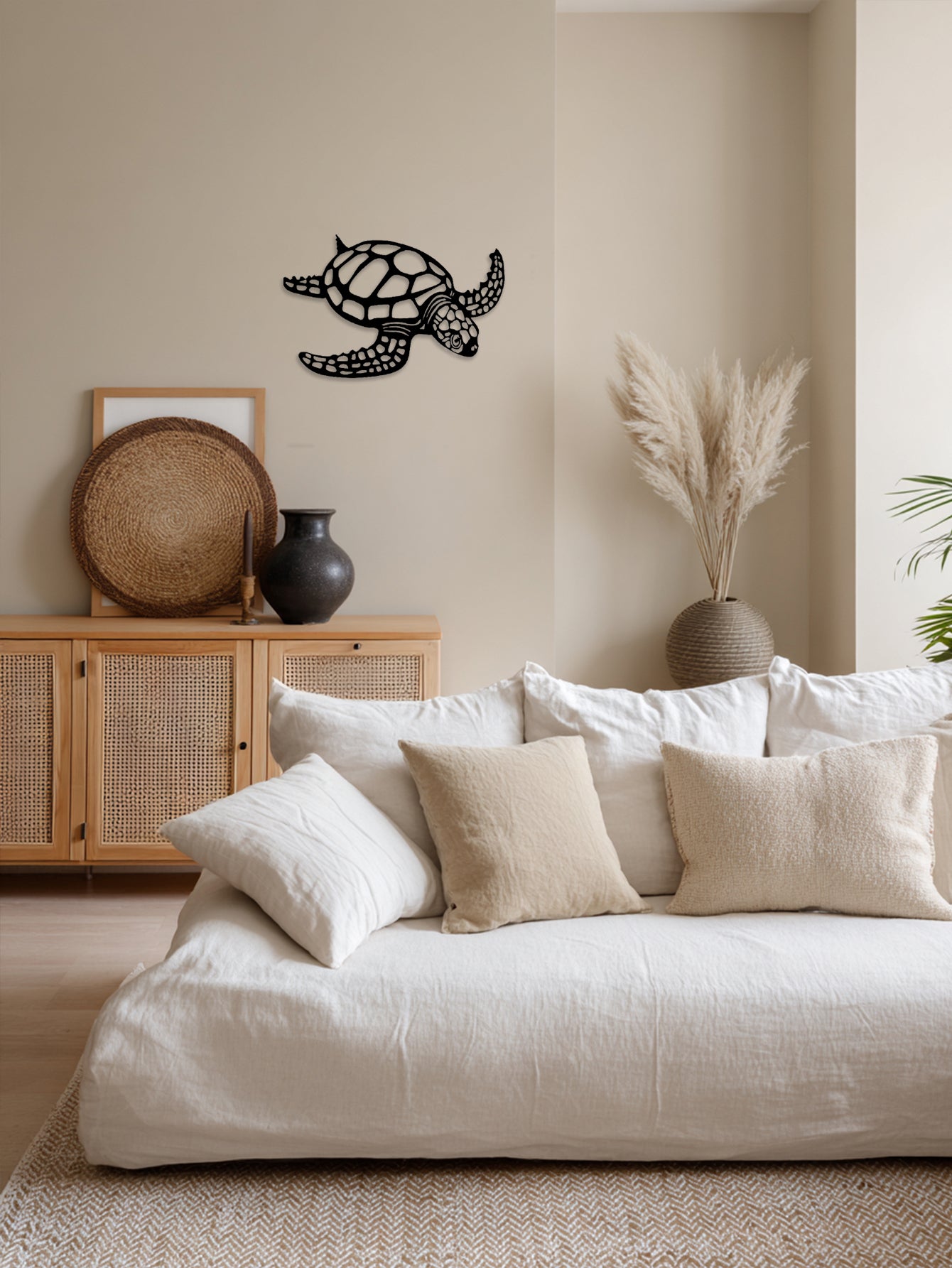 Elegant Metal Sea Turtle Wall Art - Beach-Themed Sculpture For Multiple Rooms