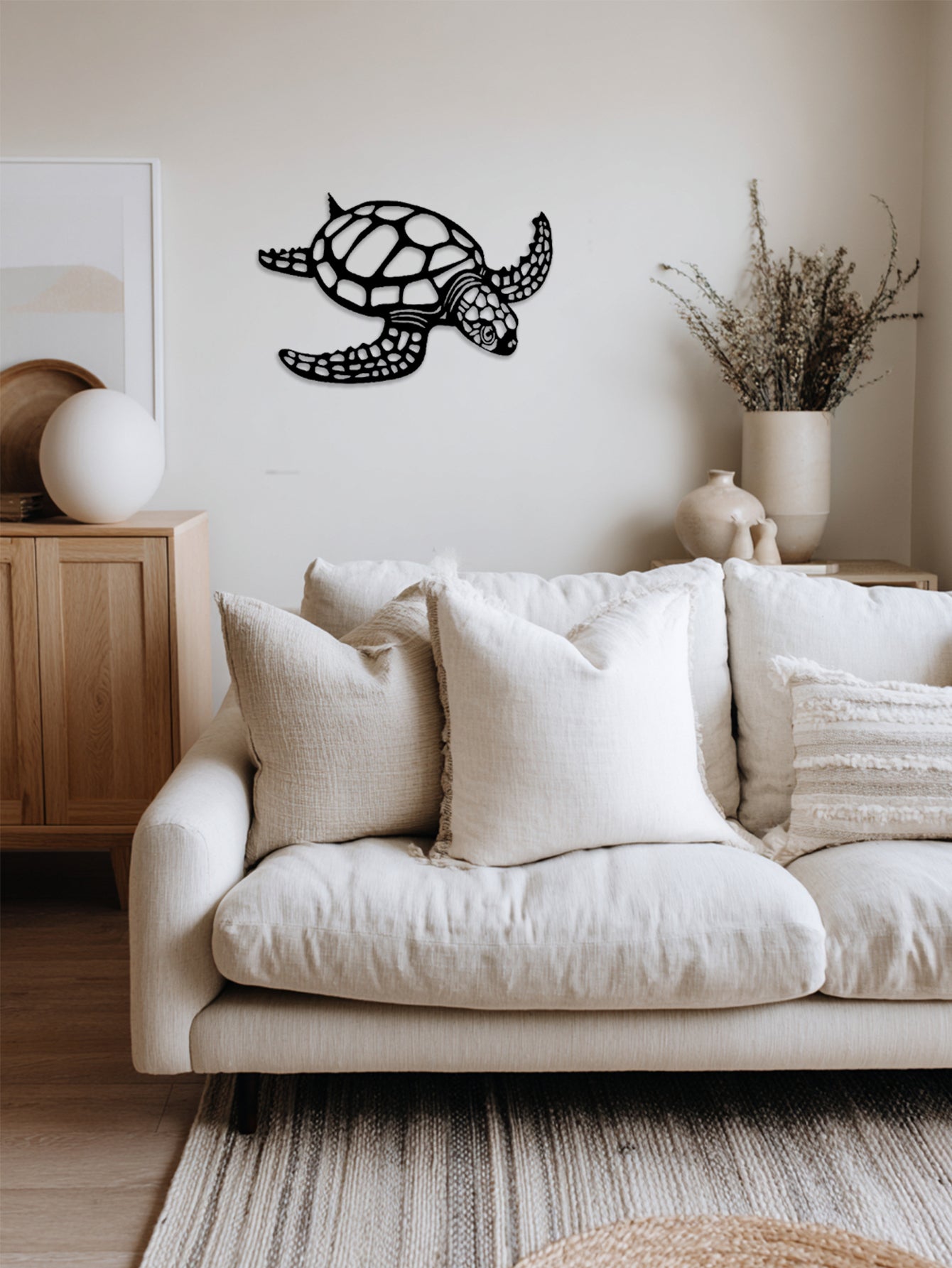 Elegant Metal Sea Turtle Wall Art - Beach-Themed Sculpture For Multiple Rooms