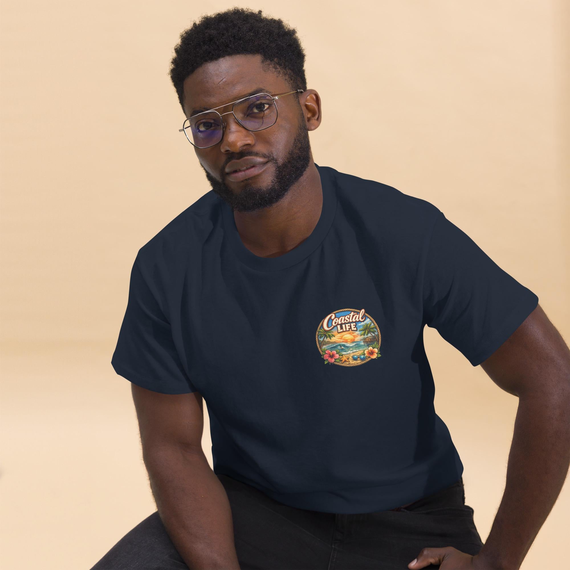 Sea Turtle Life Coastal Tee, Florida Palm Tree Unisex Cotton Shirt