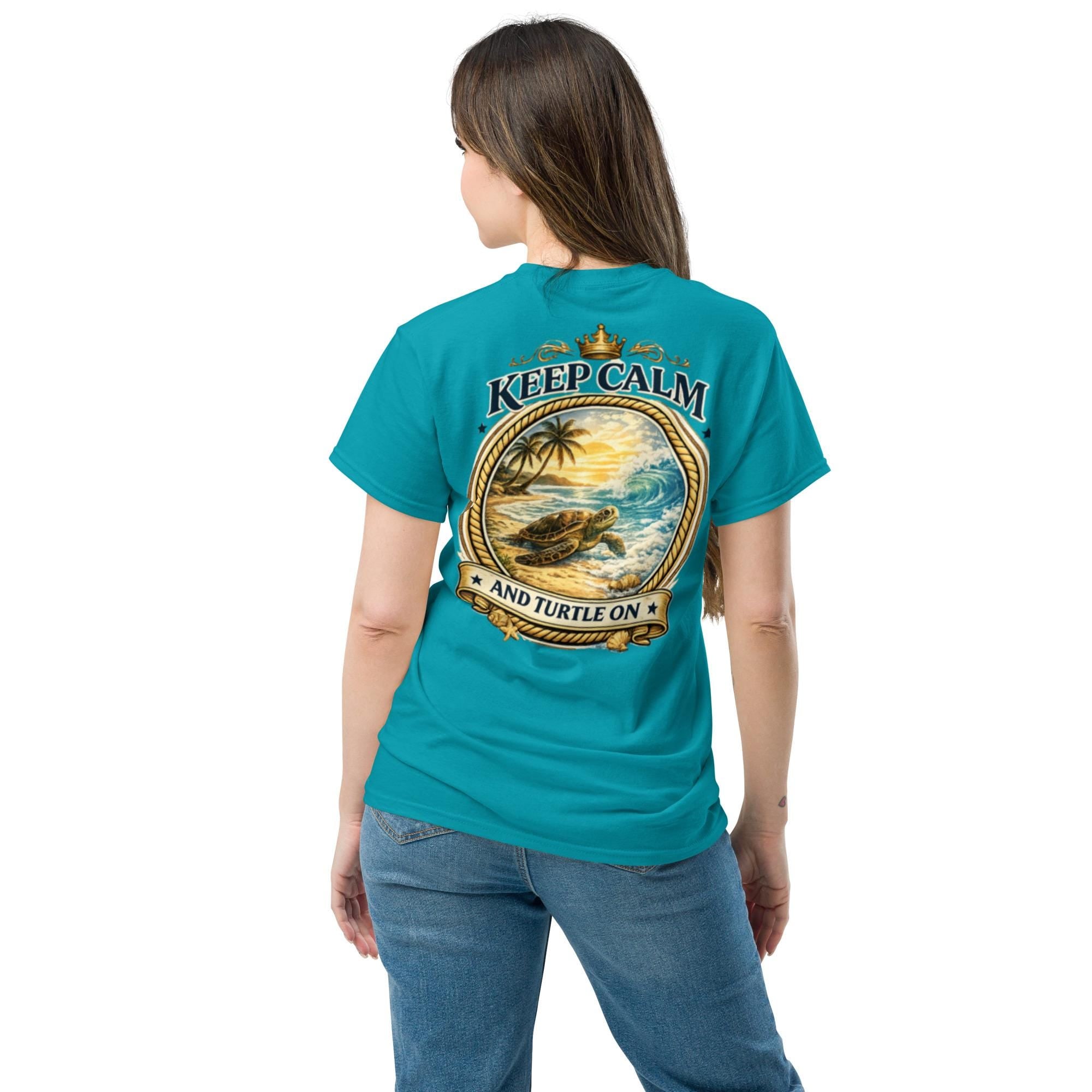 Sea Turtle On Classic Cotton T-Shirt | Coastal Beachwear