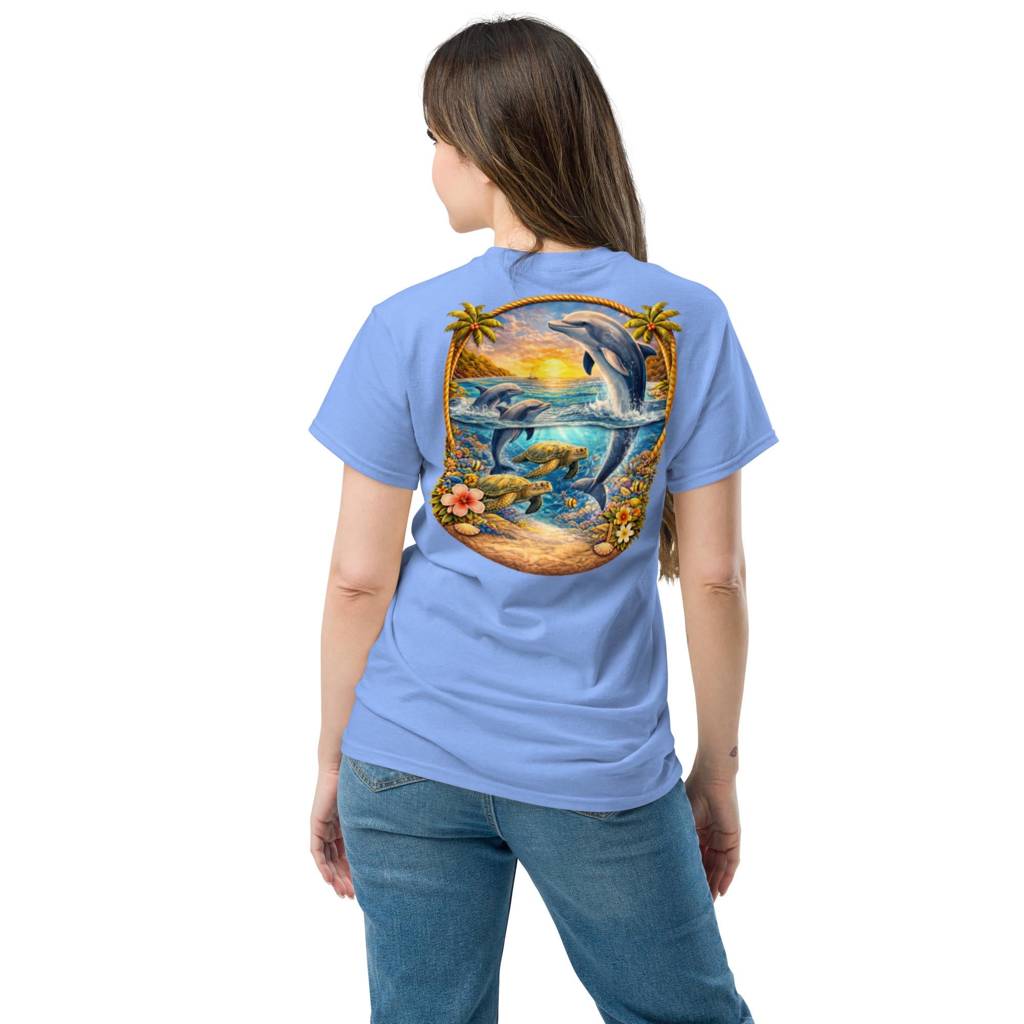 Coastal Life Dolphins and Sea Turtles Unisex classic tee