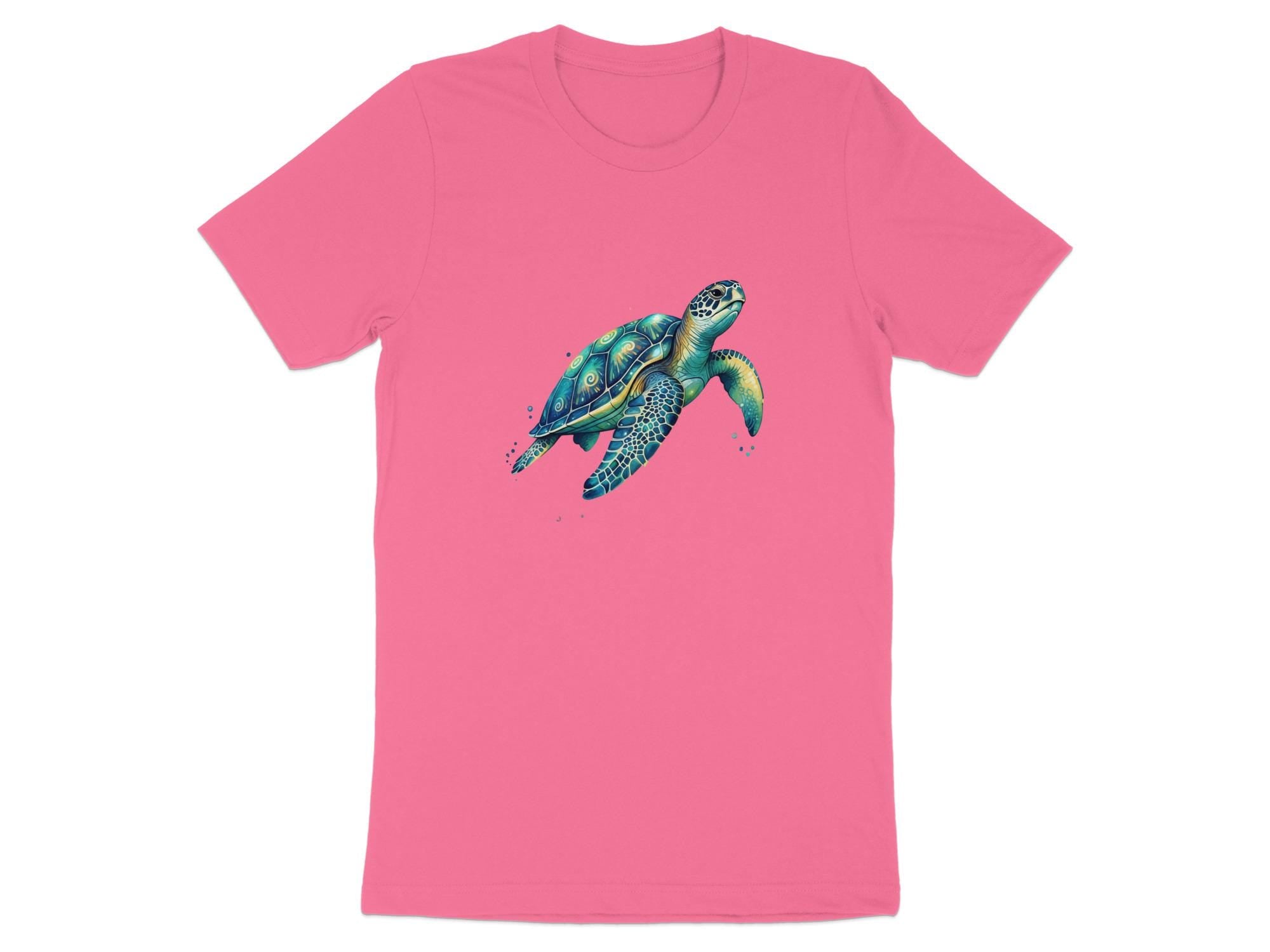 Vibrant Watercolor Sea Turtle T-Shirt, Artistic Marine Life Tee