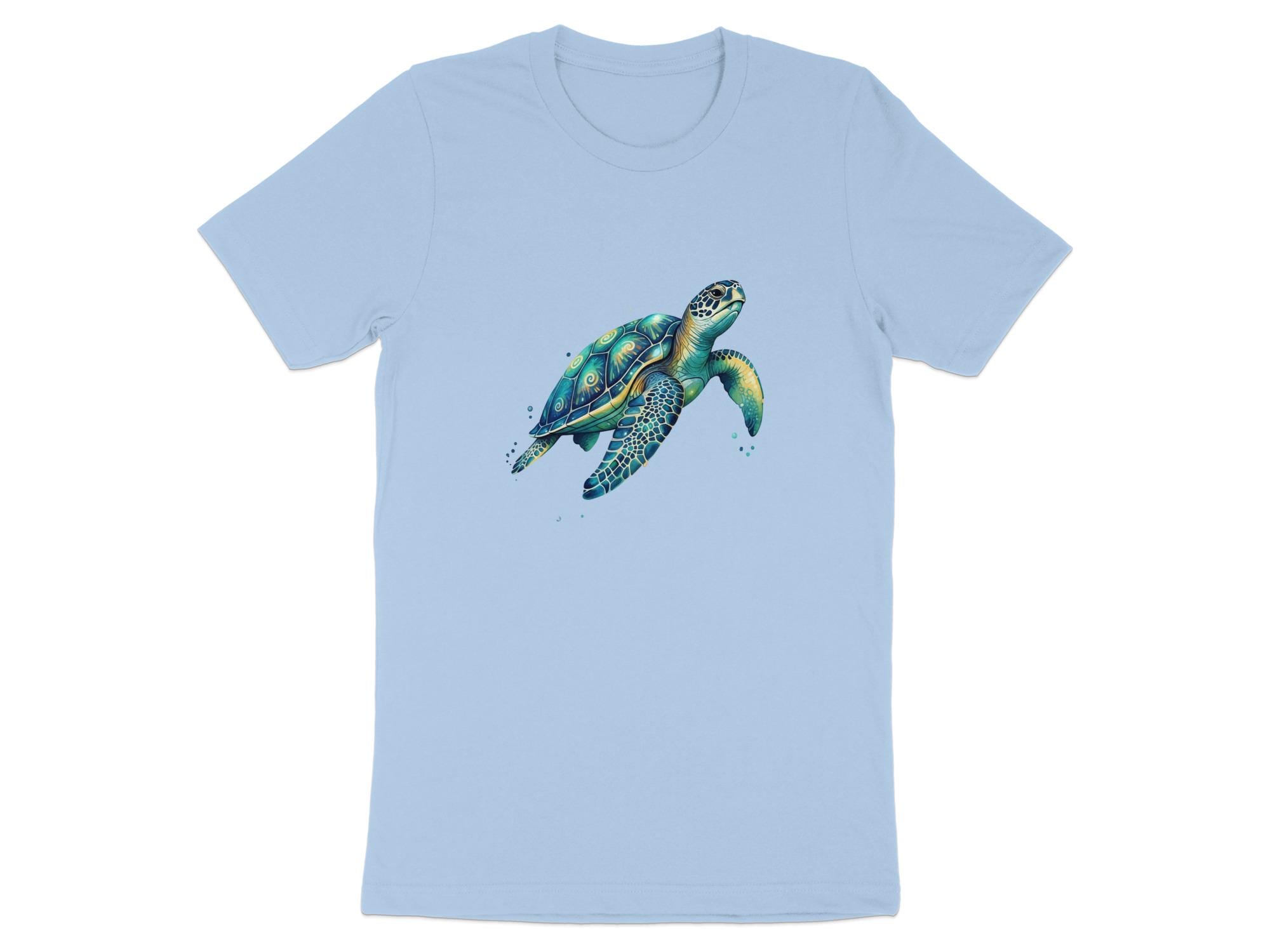 Vibrant Watercolor Sea Turtle T-Shirt, Artistic Marine Life Tee