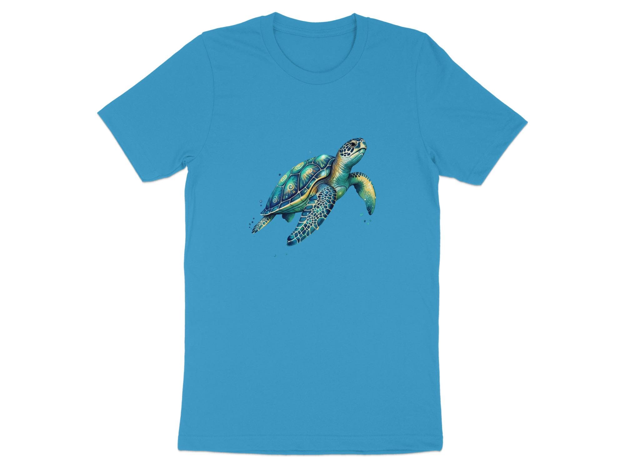Vibrant Watercolor Sea Turtle T-Shirt, Artistic Marine Life Tee